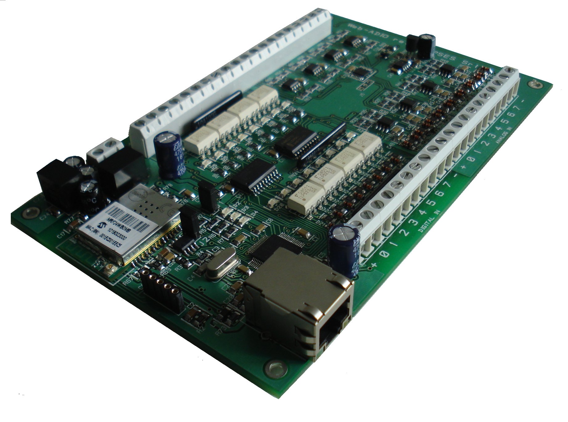 WEB ADIO WiFi Input Output Card With 8 Analogical And 8 Digital Inputs